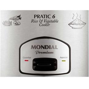 Panela Elétrica Mondial Pratic Rice & Vegetables 6 Premium, Capacidade 1,8 Litros, Preto/Prata PE-02 - 127v