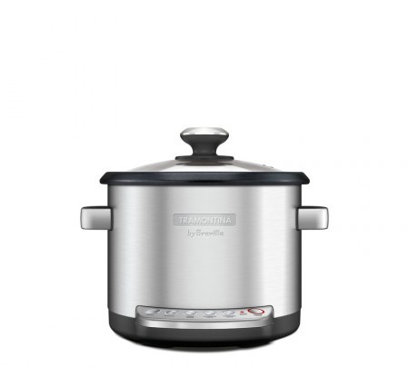 Panela Elétrica Tramontina By Breville Multi Cook em Aço Inox 3,7 Litros Prata e Preto - 110v