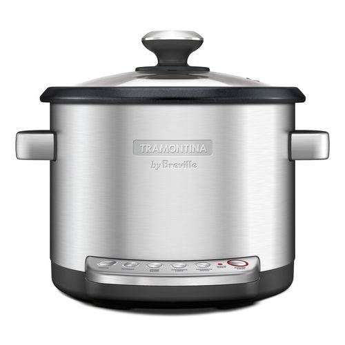 Panela Eletrica Tramontina By Breville Multi Cook em Aco Inox 3,7 Litros Prata e Preto