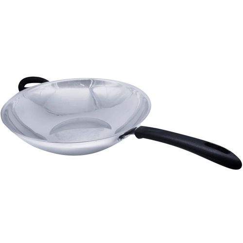 Panela Frigideira Wok Profissional Aço Inoxidável 30 Cm