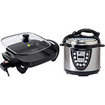 Panela Quadrada + Panela de Pressão 4L Inox Fun Kitchen 220V com 2 Anos de Garantia