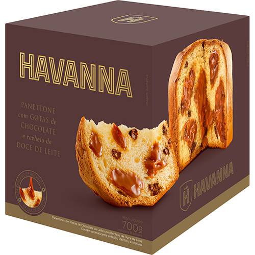 Tudo sobre 'Panettone Havanna Gotas de Chocolate com Doce de Leite 700g'