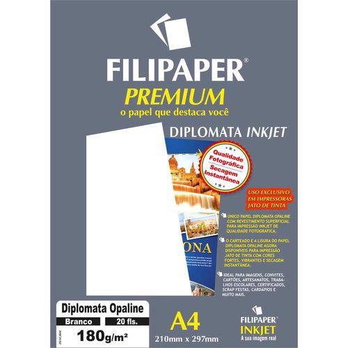 Papel A4 Diplomata Premium Branco 180g.