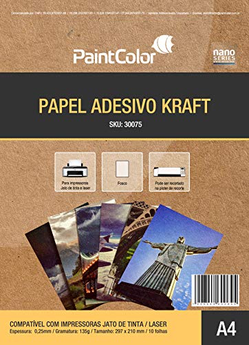 Papel Adesivo Kraft para Jato de Tinta 135g A4 10 Folhas
