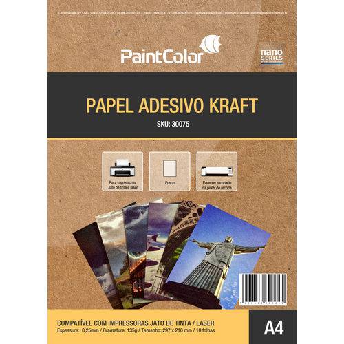 Papel Adesivo Kraft para Jato de Tinta 135g A4 100 Folhas