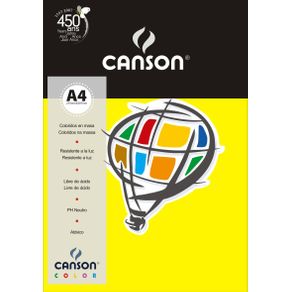 Papel Canson Color 180 Gm² A-4 com 10 Unidades Canson Amarelo