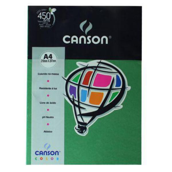 Papel Canson Color Verde Amazonas 180g/m² A4 210 X 297 Mm com 10 Folhas