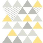 Papel de Parede Adesivo - 50cmx3m -triângulo Amarelo e Cinza