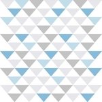 Papel De Parede Adesivo - 50cmx3m - Triângulo Azul E Cinza
