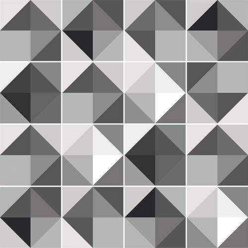 Tamanhos, Medidas e Dimensões do produto Papel de Parede Adesivo Azulejo Geometrico Cinza Preto