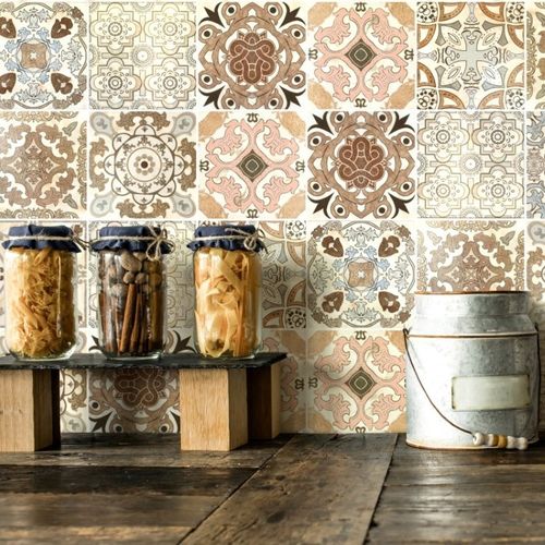 Tudo sobre 'Papel de Parede Adesivo Stickdecor Azulejo Vintage Bege'