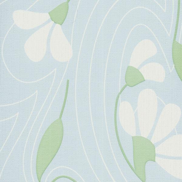 Papel de Parede Classique Azul, Branco Flores 2858 Bobinex