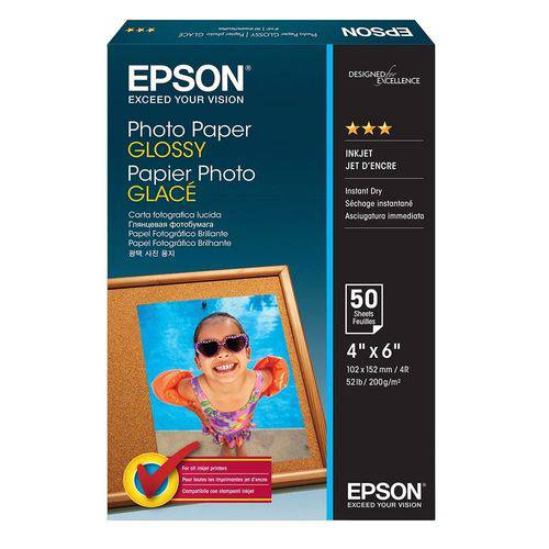 Tudo sobre 'Papel Fotográfico Epson 10x15cm 200 G/m² Glossy S041809 50 Folhas'