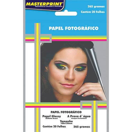 Papel Fotografico Inkjet 10X15Cm Glossy 265G Pct.C/20 Masterprint