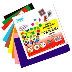 Papel para Dobradura Origami Colorido 10X10cm 60 Unidades