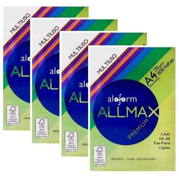 Papel Sulfite A4 Allmax 75 G 04 Pacotes 2000 Folhas