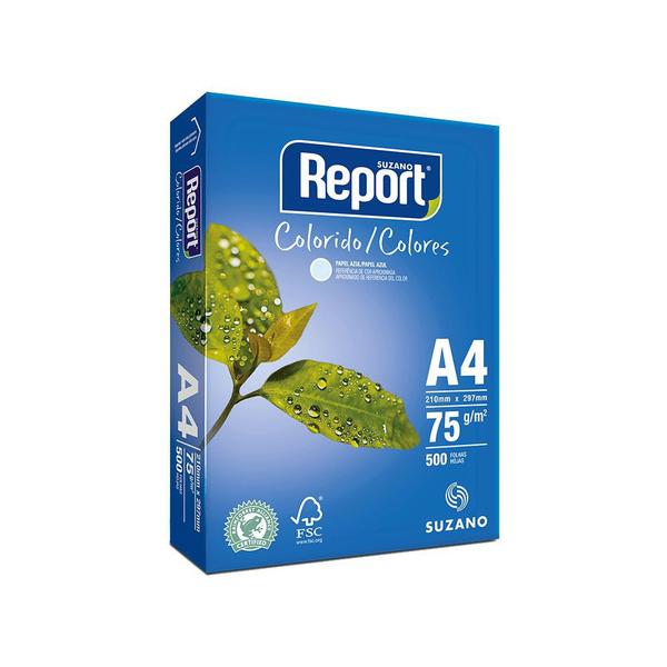 Papel Sulfite A4 Azul 75g 500 Folhas Report