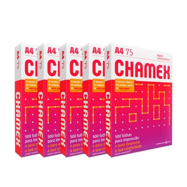 Papel Sulfite A4 - Caixa com 5 Resmas - Chamex