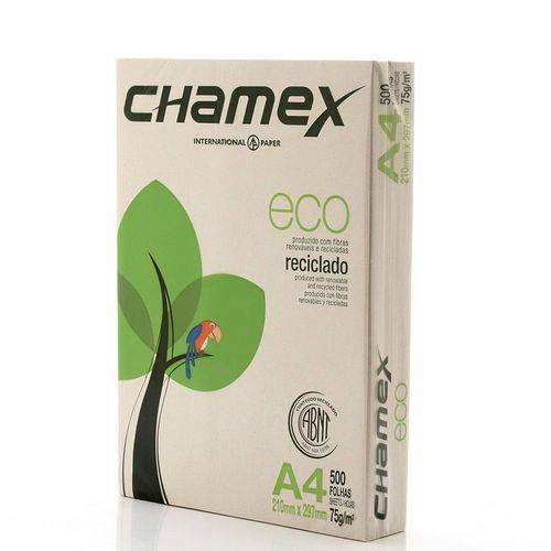 Papel Sulfite A4 Eco Reciclado Chamex 500 Folhas 75g/m²
