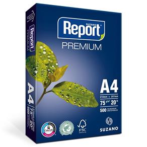 Papel Sulfite A4 Report Alcalino 75g 500Fls Cx C/10 - Suzano