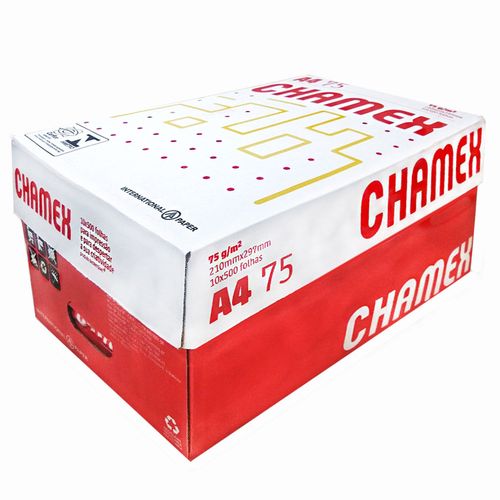 Papel Sulfite Chamex Office 210mm X 297mm 75g A4 - 5000 Folhas (10 Resma)