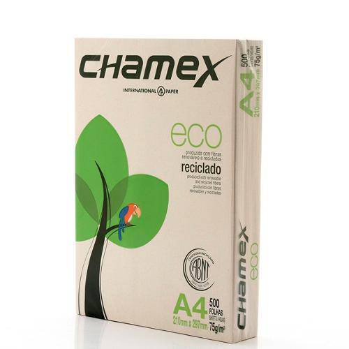 Papel Sulfite Eco A4 Reciclado 75g - 500 Folhas - Chamex