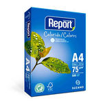 Papel Sulfite Report A4 75g Colorido Caixa com 5 Pacotes de 500 Folhas