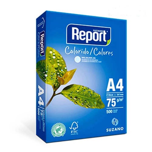 Papel Sulfite Report A4 75G Colorido com 500 Folhas