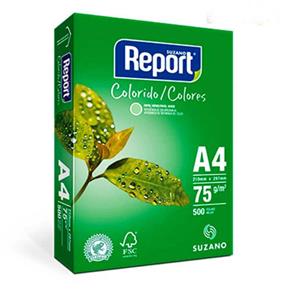 Papel Sulfite Report A4 Color 75g 500 Folhas C/5 Pacotes