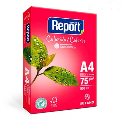 Papel Sulfite Report A4 Color 75G 500 Folhas C/5 Pacotes