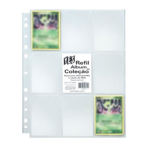 Paper Home | Refil Plástico para Cartões- 10 Unidades 9 Bolsos Refil Plástico para Cartões- 10 Unidades 9 Bolsos
