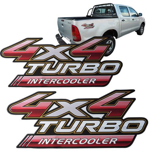 Tudo sobre 'Par Adesivo Lateral Traseiro Hilux 4x4 Turbo Intercooler'