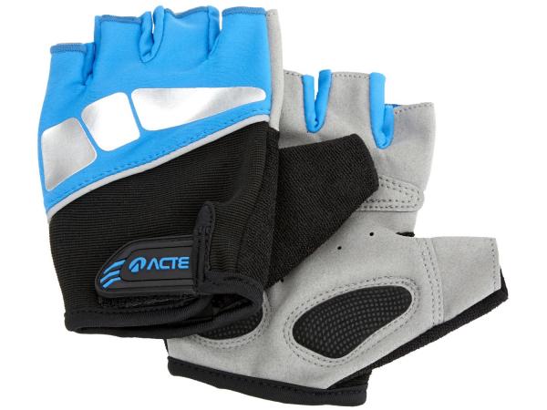 Par de Luvas para Academia/Musculação Tam. M - Fechamento em Velcro Acte Sports A43 Preto e Azul