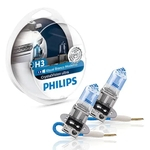 Par Lâmpada H3 Super Branca Philips Crystal Vision Ultra