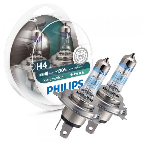 Tudo sobre 'Par Lâmpada H4 Philips X-tremeVision Farol Alto Baixo'