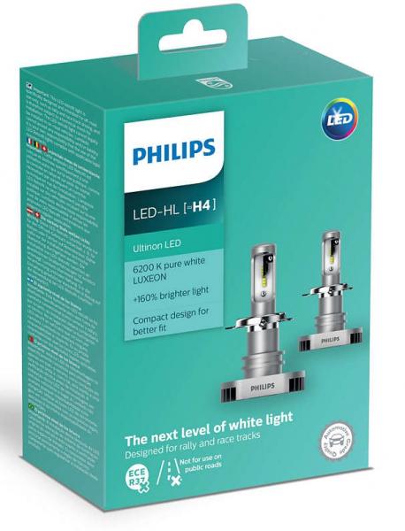 Par Lâmpada Philips Led Ultinon H4 6200K 160%