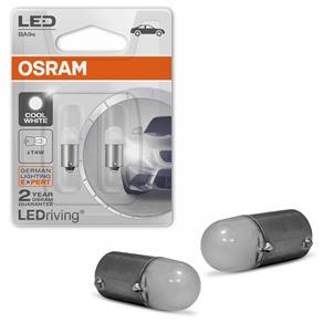 Par Lâmpada Pingo LED Osram LEDriving 1 Polo Trava Reta T4W BA9s 6000K 0,5W 12V Tonalidade Branca