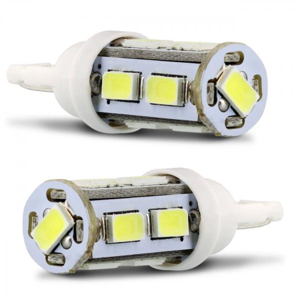 Par Lâmpadas LED T10 W5W Pingo 9 LEDs 12V 4W Luz Branca Aplicação Farol Baixo - Mixcom