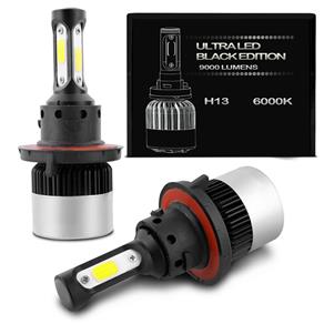 Par Lâmpadas Ultra LED H13 6000K 36W 9000 Lúmens 12V Efeito Xênon Aplicação Farol Carro