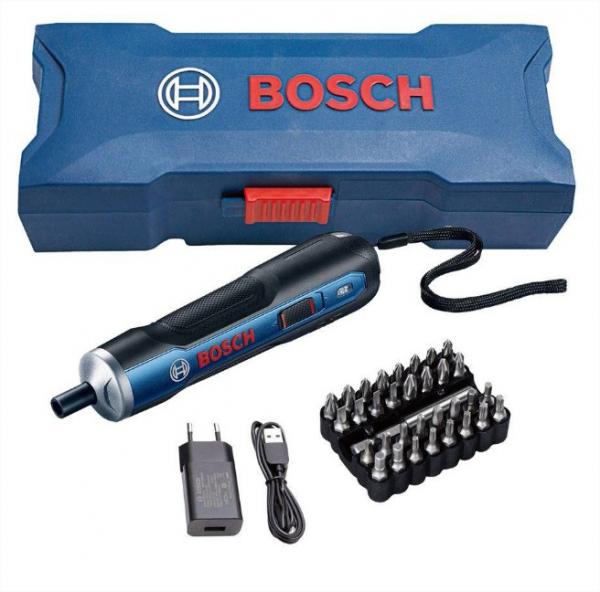 Parafusadeira a Bateria Bosch Go 3.6v 06019h20e1 com Kit 33 Peças