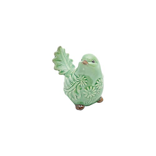 Pássaro Decorativo de Cerâmica Leaf Lyor Verde 9.5x6.5x6.5cm