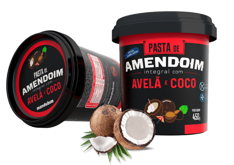 Pasta Amendoim Mandubim Avelã e Coco 450G