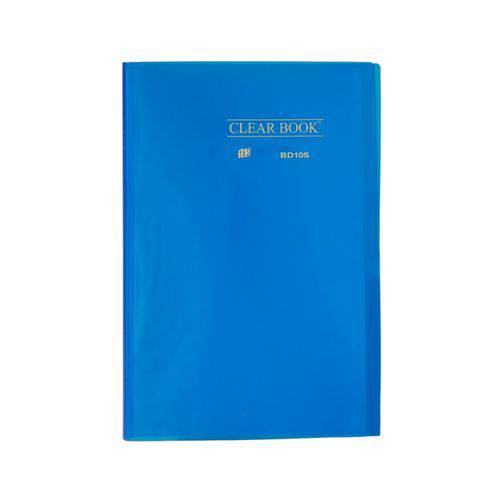 Pasta Catálogo 10 Folhas - Ofício - Polipropileno - Transparente - Clear Book - Azul