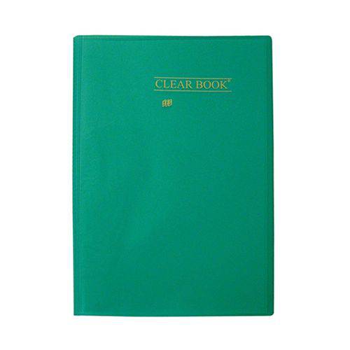 Pasta Catálogo 50 Sacos - Ofício - Polipropileno - Transparente - Clear Book - Verde