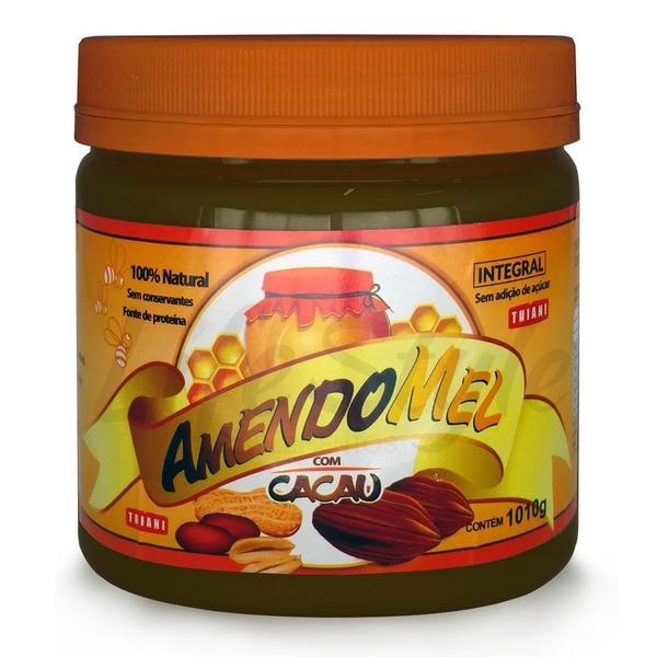 Pasta de Amendoim Amendomel 1,10kg com Cacau 100 Integral Thiani