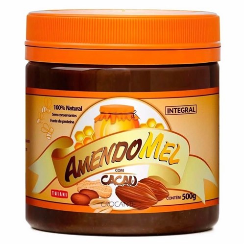 Pasta de Amendoim Amendomel 500G com Cacau 100% Integral Thiani
