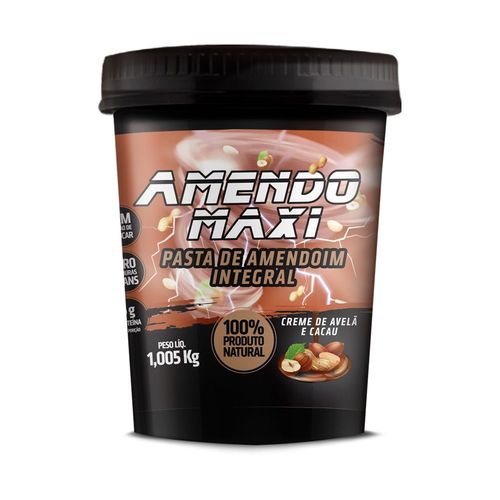 Tudo sobre 'Pasta de Amendoim Integral Amendomaxi 1kg - Creme de Avelã e Cacau'