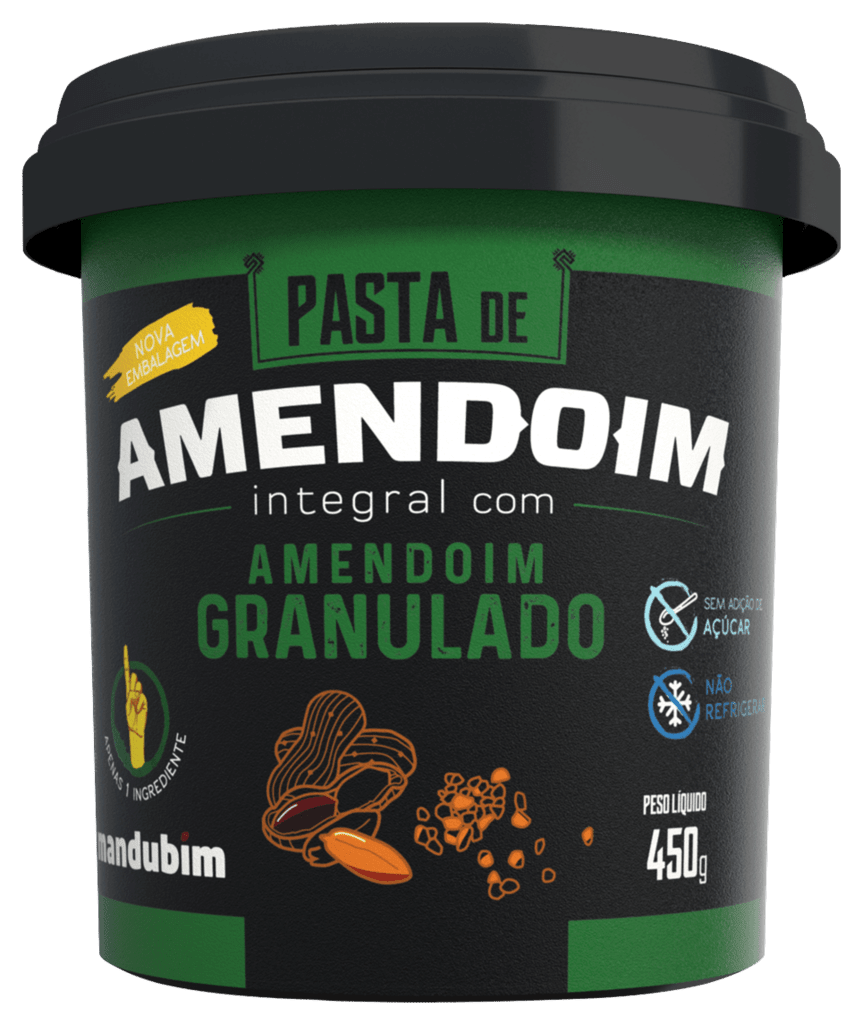 Pasta de Amendoim com Amendoim Granulado Mandubim 450G