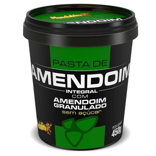 Pasta de Amendoim Integral com Amendoim Granulado - 450g - Mandubim