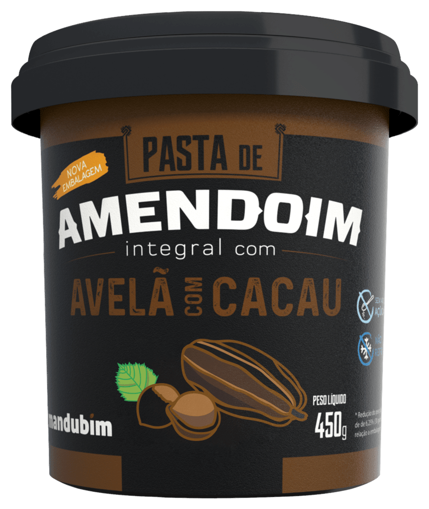 Pasta de Amendoim Integral com Avelã e Cacau Mandubim 450G